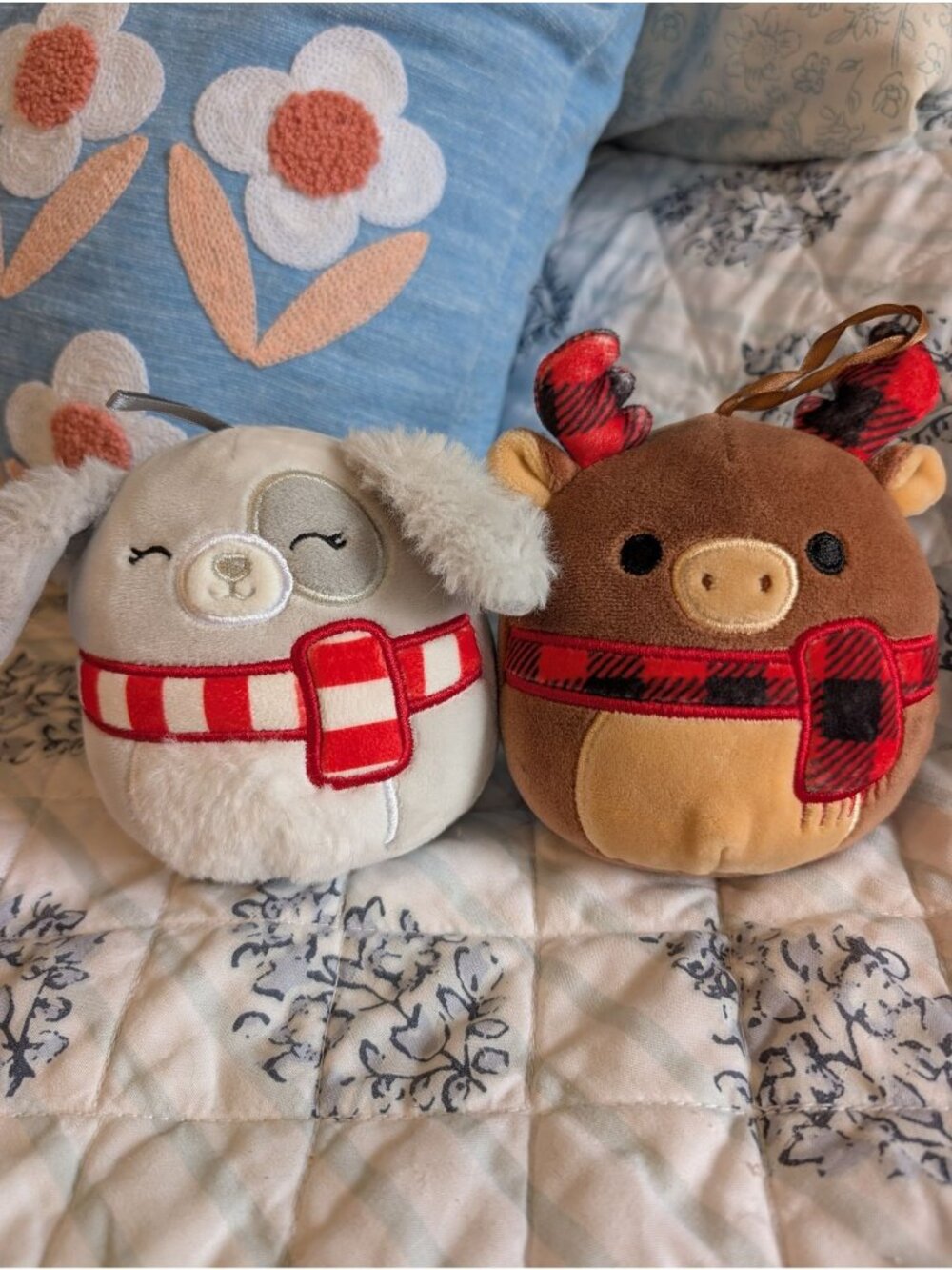 2 Holiday Squismallows Ivy the Dog & Alfred the Moose Stuffed Animals Christmas
